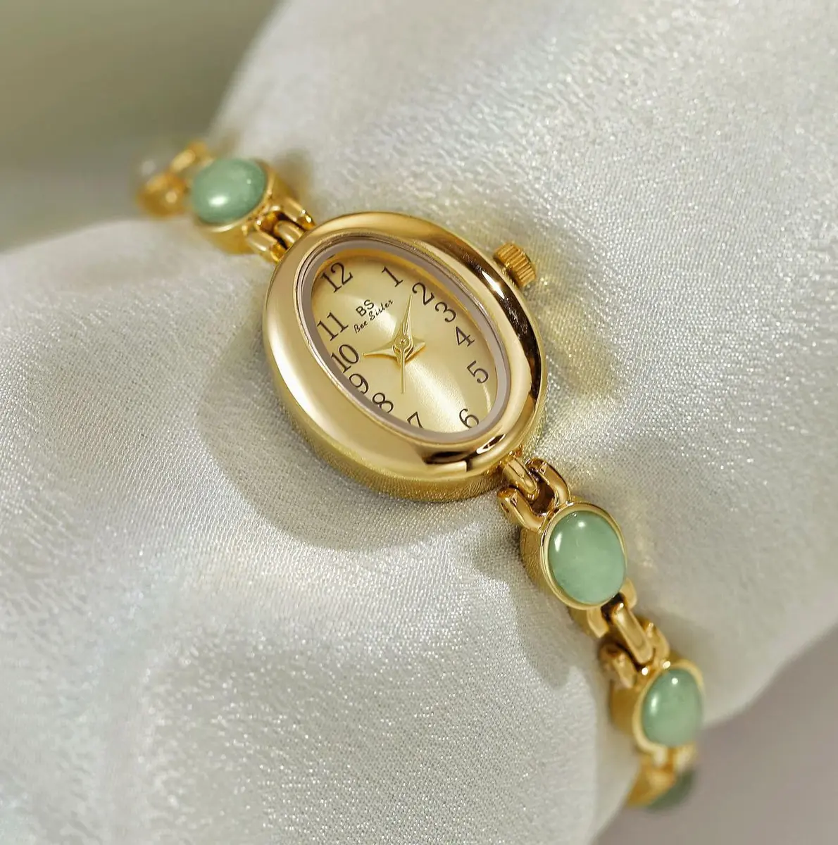 MASTOP Vintage Gold-Tone Crystal Oval Watch for Women | Small Dial Waterproof Dress Quartz - view 6