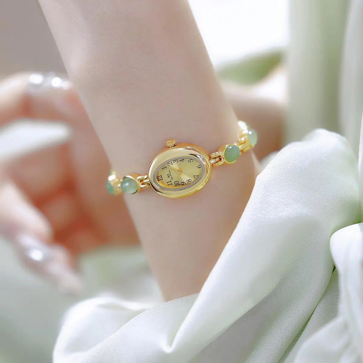 MASTOP Vintage Gold-Tone Crystal Oval Watch for Women | Small Dial Waterproof Dress Quartz - view 3