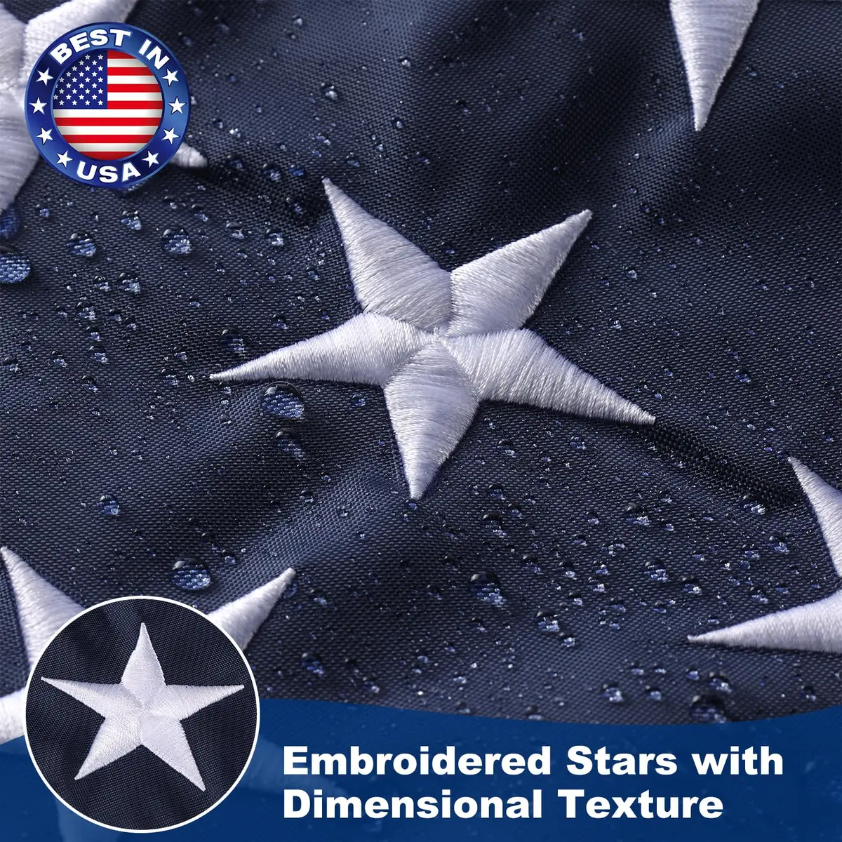 MixOra American Flags for Outside 3x5 ft Heavy Duty | Embroidered Stars & Stripes, Waterproof, Tear Proof - view 5