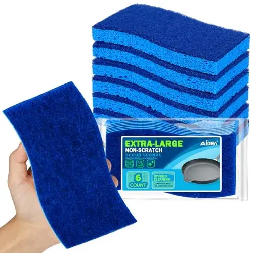 AIDEA Extra Large XL Scrub Sponges (12 Count) | Fast Cleaning, Non-Scratch - main product image