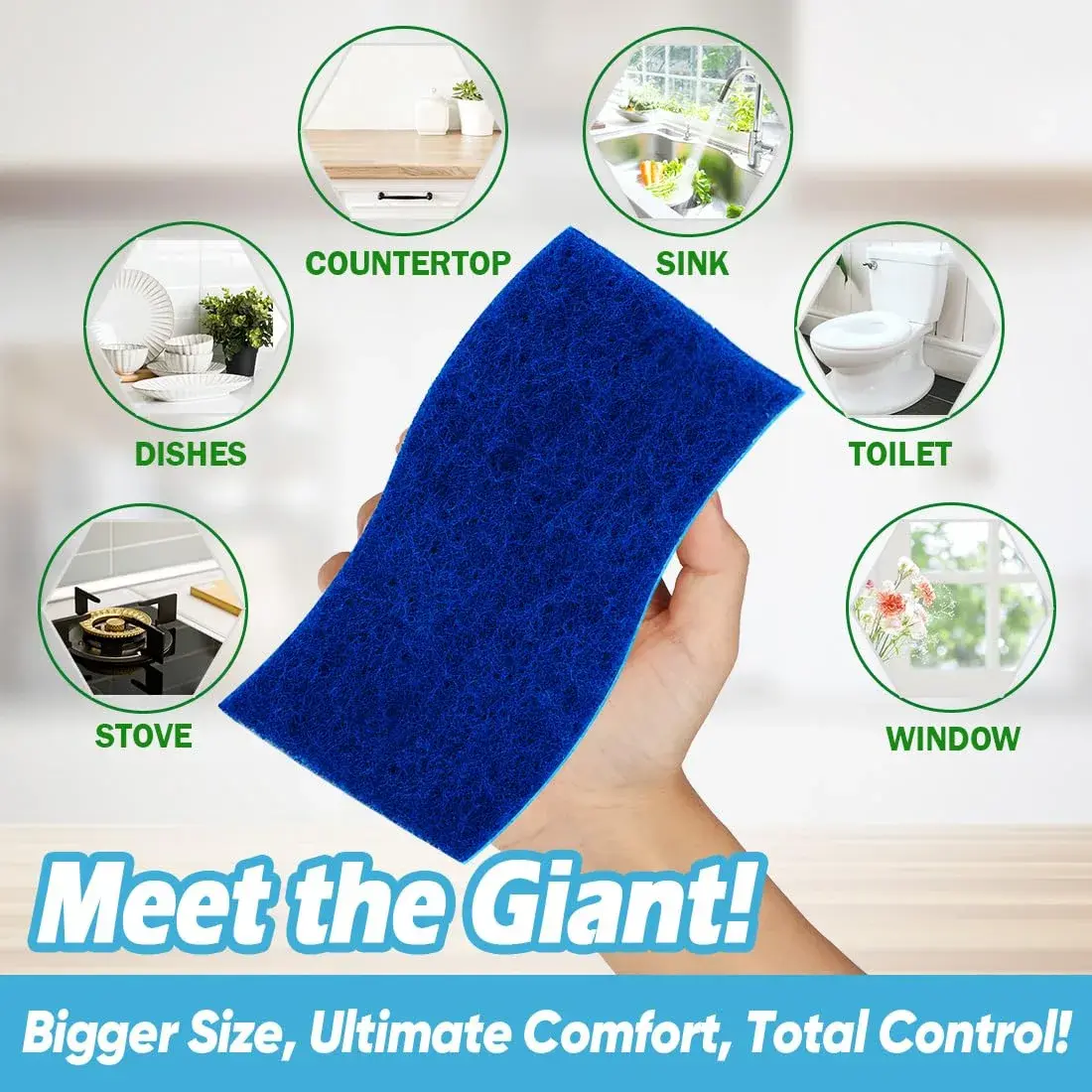 AIDEA Extra Large XL Scrub Sponges (12 Count) | Fast Cleaning, Non-Scratch - view 6