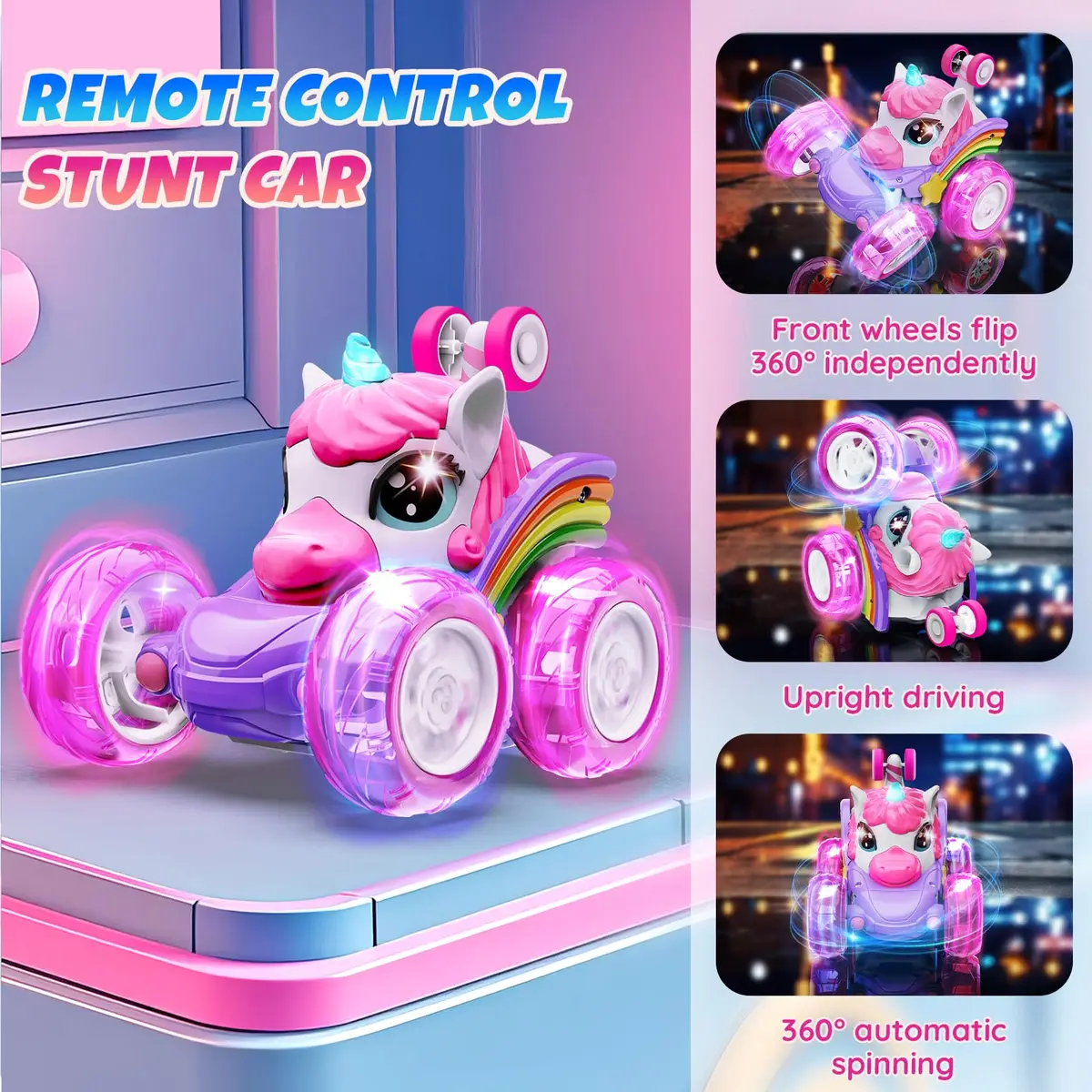 Motivekit Unicorn Stunt RC Car 12.7cm (5 inches) | ASTM-Tested Educational Toy for Kids 3+ - view 5