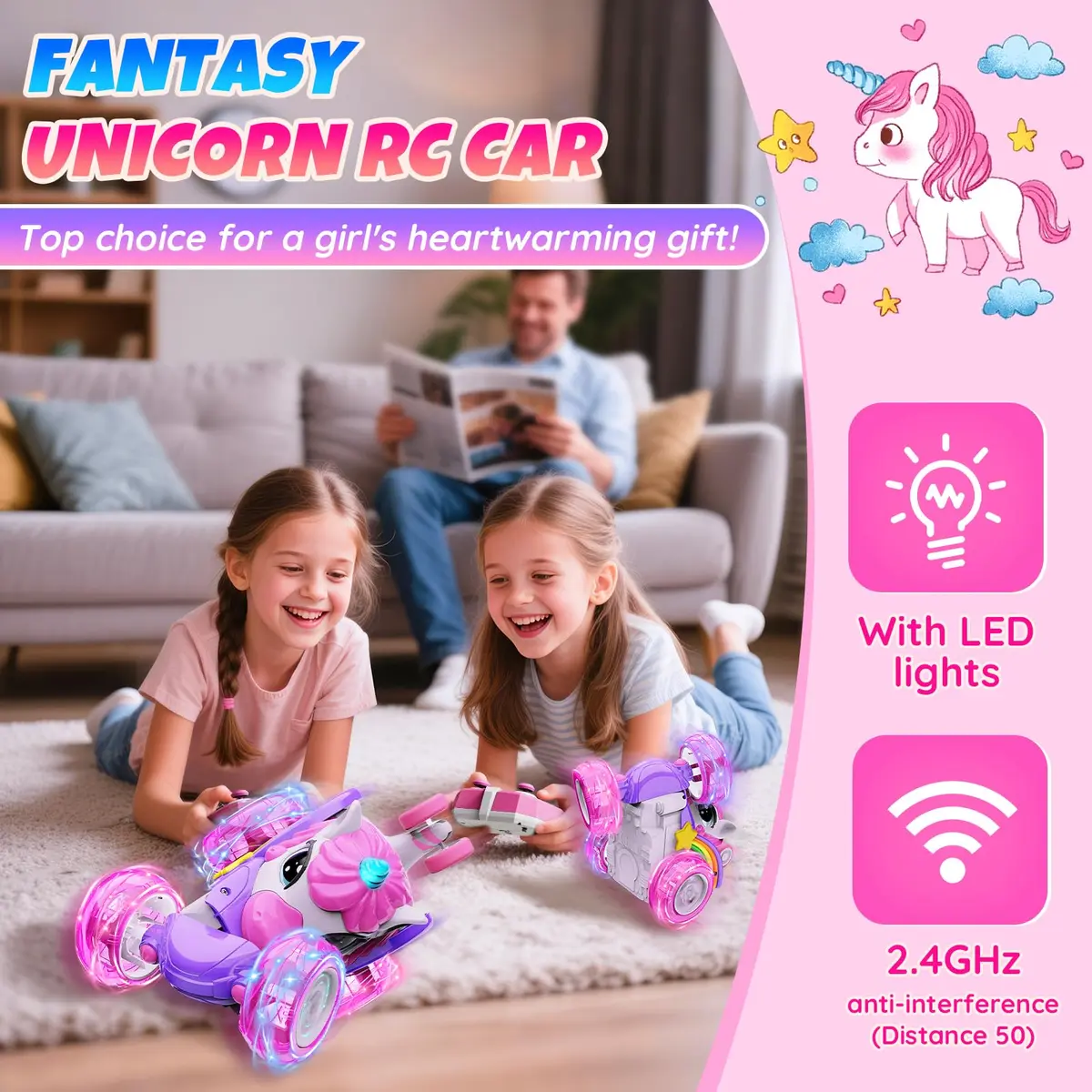 Motivekit Unicorn Stunt RC Car 12.7cm (5 inches) | ASTM-Tested Educational Toy for Kids 3+ - view 6