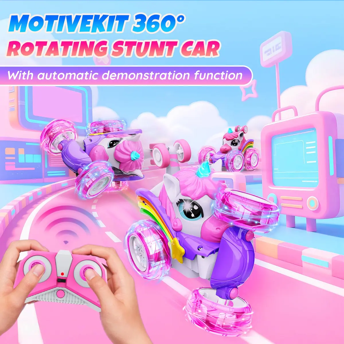 Motivekit Unicorn Stunt RC Car 12.7cm (5 inches) | ASTM-Tested Educational Toy for Kids 3+ - view 4