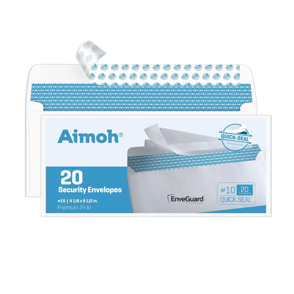 Aimoh #10 Security Mailing Envelopes Letter Size, Self Seal, 2400 Count | 12.1 cm x 22.9 cm (4-1/8 x 9-1/2 Inches) - main product image