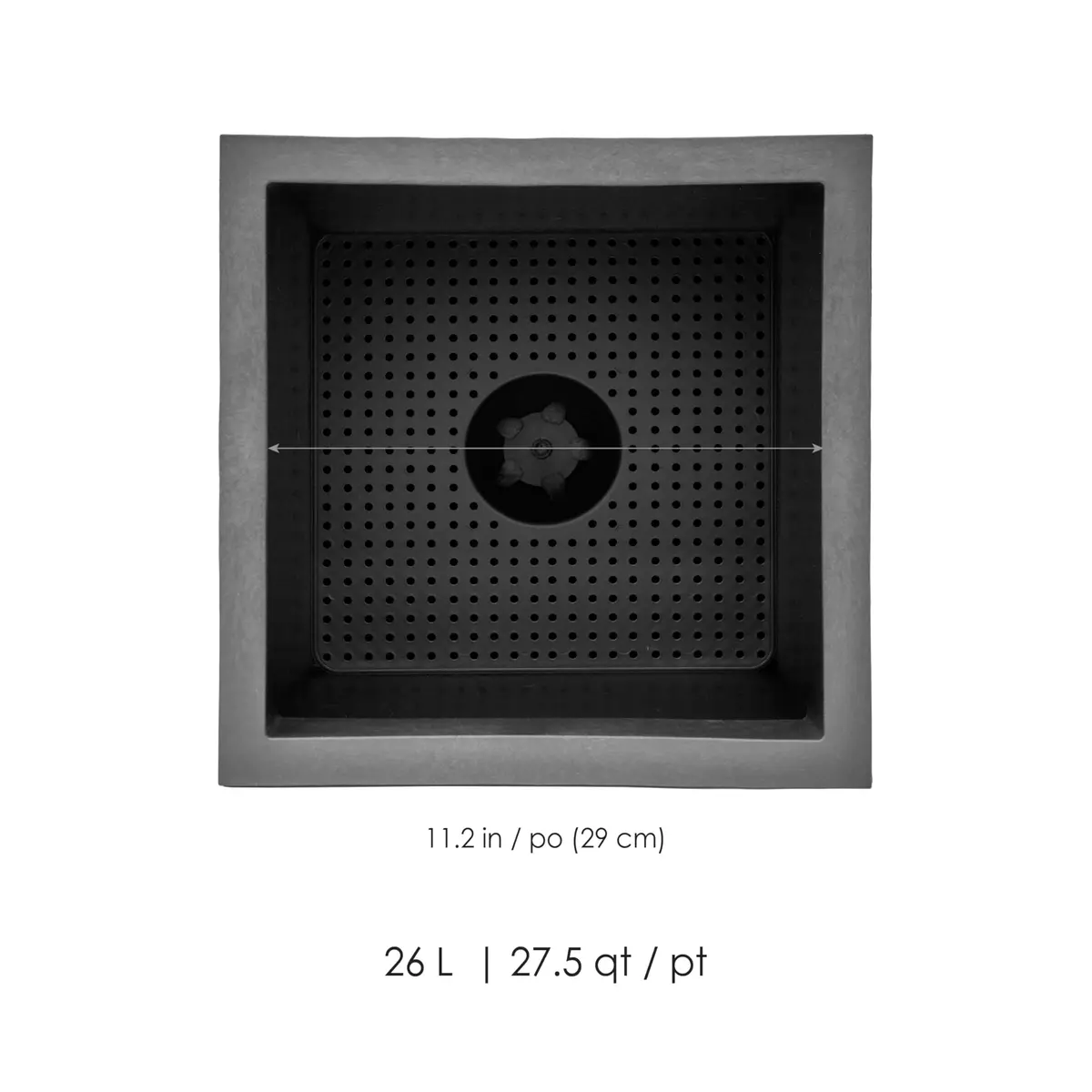 Tierra Verde Citadel Horizon Self-Watering Planter, 13" x 14" | Eco-Friendly Indoor/Outdoor Square - view 2