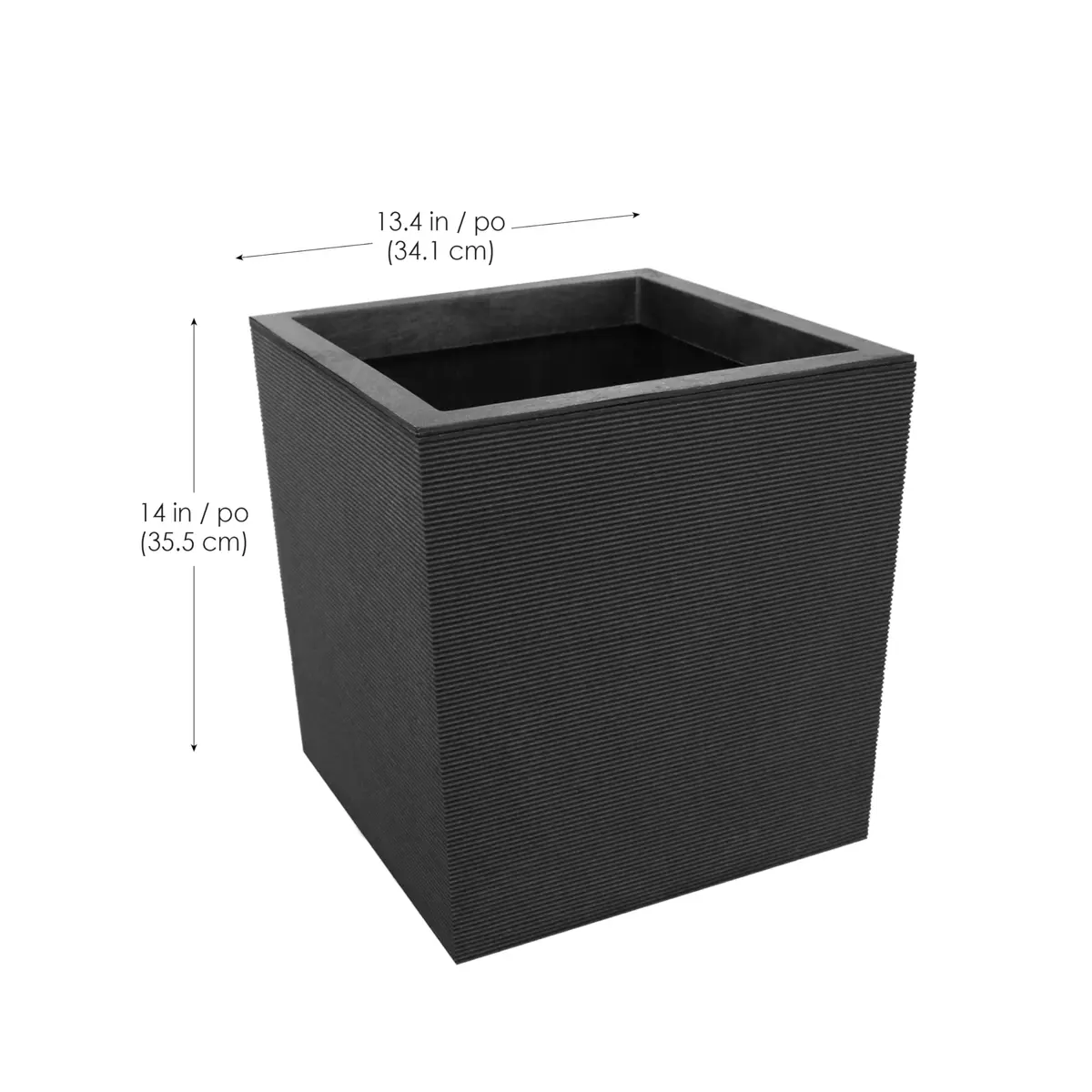 Tierra Verde Citadel Horizon Self-Watering Planter, 13" x 14" | Eco-Friendly Indoor/Outdoor Square - view 4