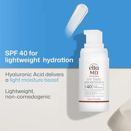 EltaMD UV Daily Untinted Face Sunscreen Moisturizer SPF 40, 15ml (0.5 Fl Oz) | Hydrates Dry Skin, No White Cast - view 4