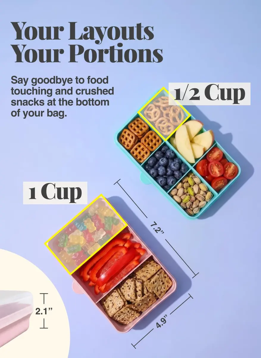 melii Snackle Box 6-Compartment Rainbow | BPA-Free Food Storage for Kids & Travel - view 4