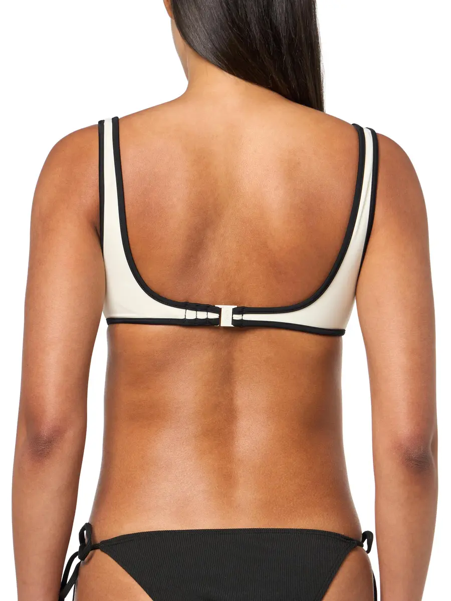Onia Women's Standard Claire Bikini TOP, EGRET/Black-X-Small | Adjustable straps & Darted cups - view 2