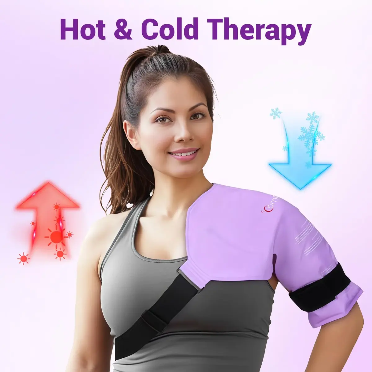 Comfytemp Shoulder Ice Pack Wrap Rotator Cuff Therapy Large/X-Large Purple | Cold & Hot Therapy for Pain Relief - view 5