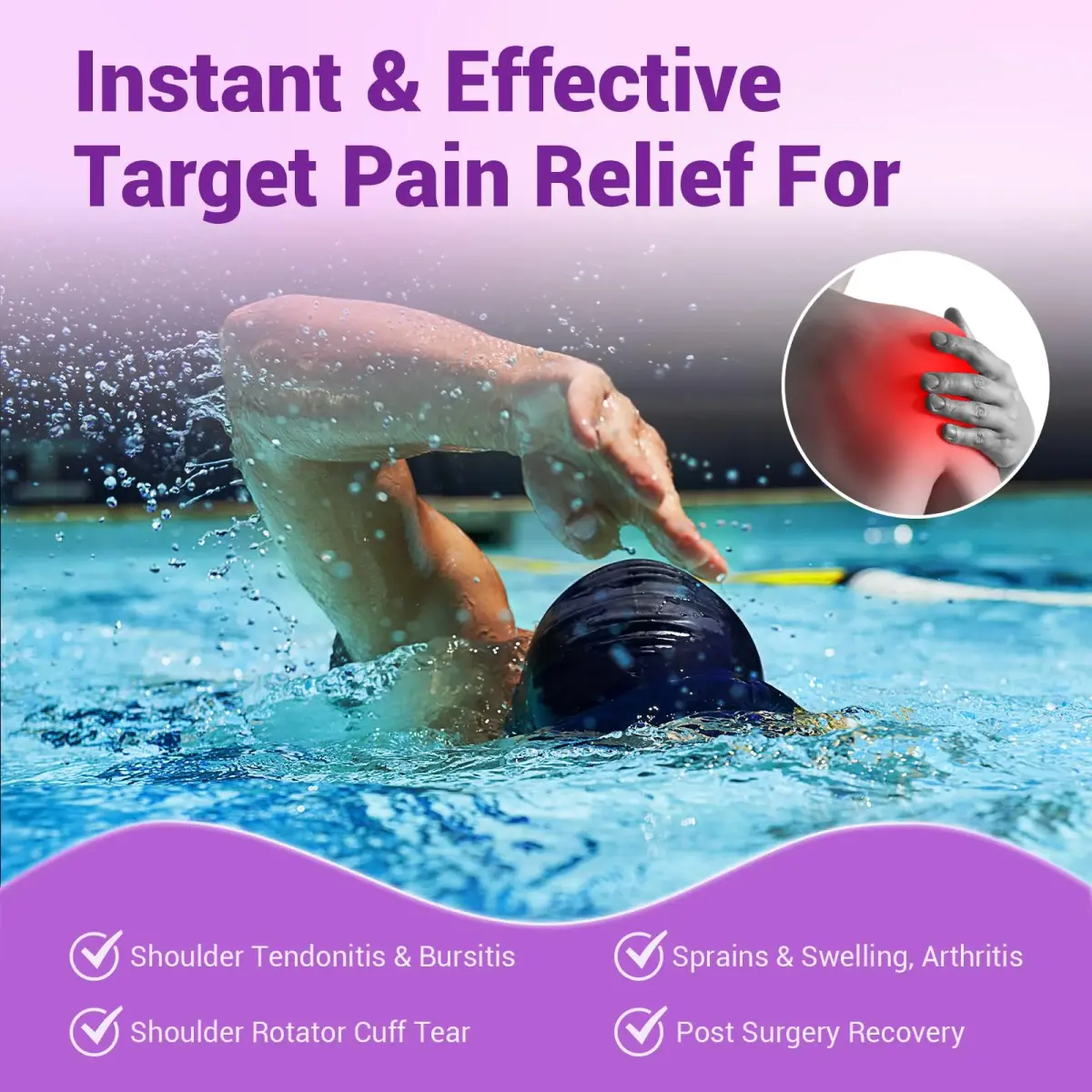 Comfytemp Shoulder Ice Pack Wrap Rotator Cuff Therapy Large/X-Large Purple | Cold & Hot Therapy for Pain Relief - view 7