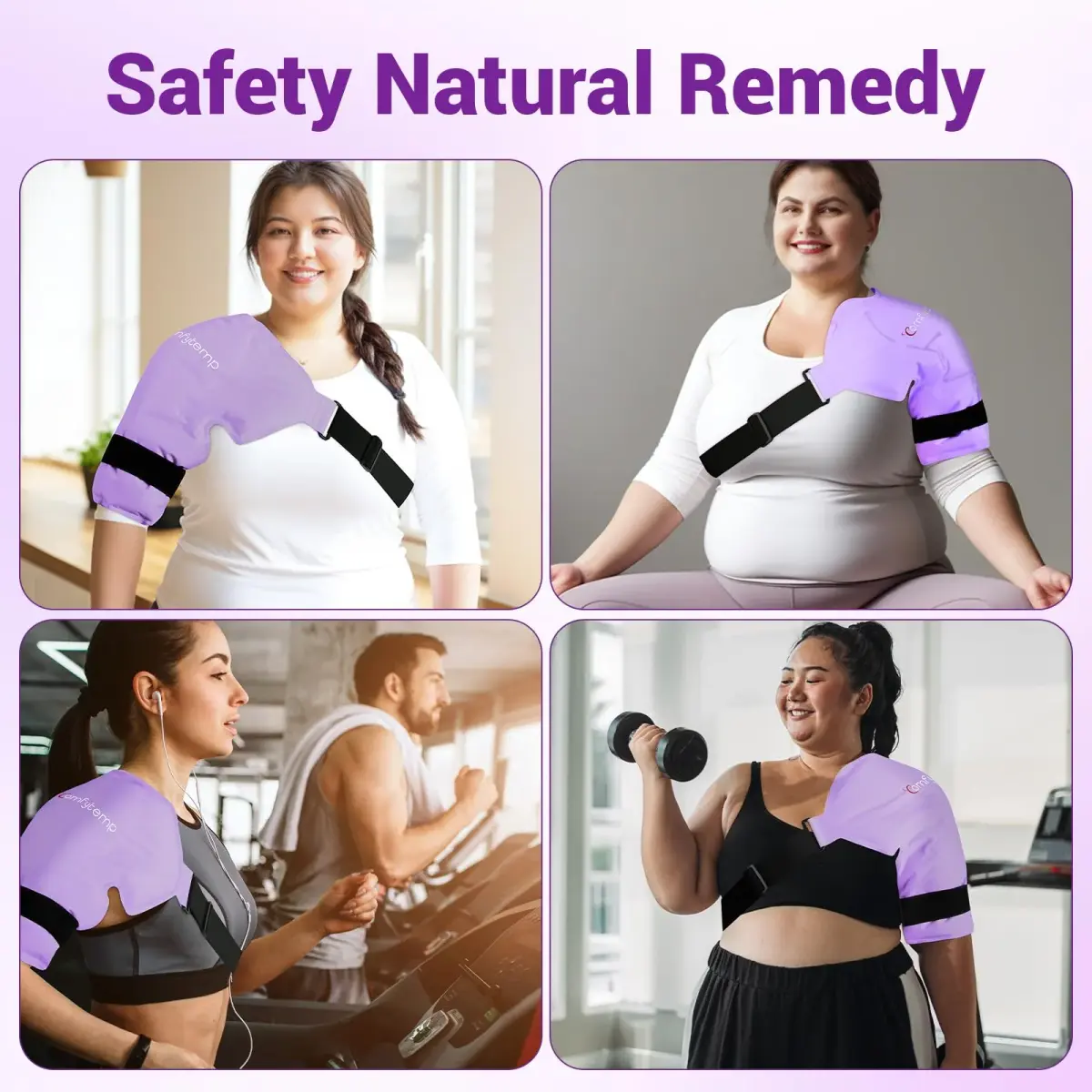 Comfytemp Shoulder Ice Pack Wrap Rotator Cuff Therapy Large/X-Large Purple | Cold & Hot Therapy for Pain Relief - view 8