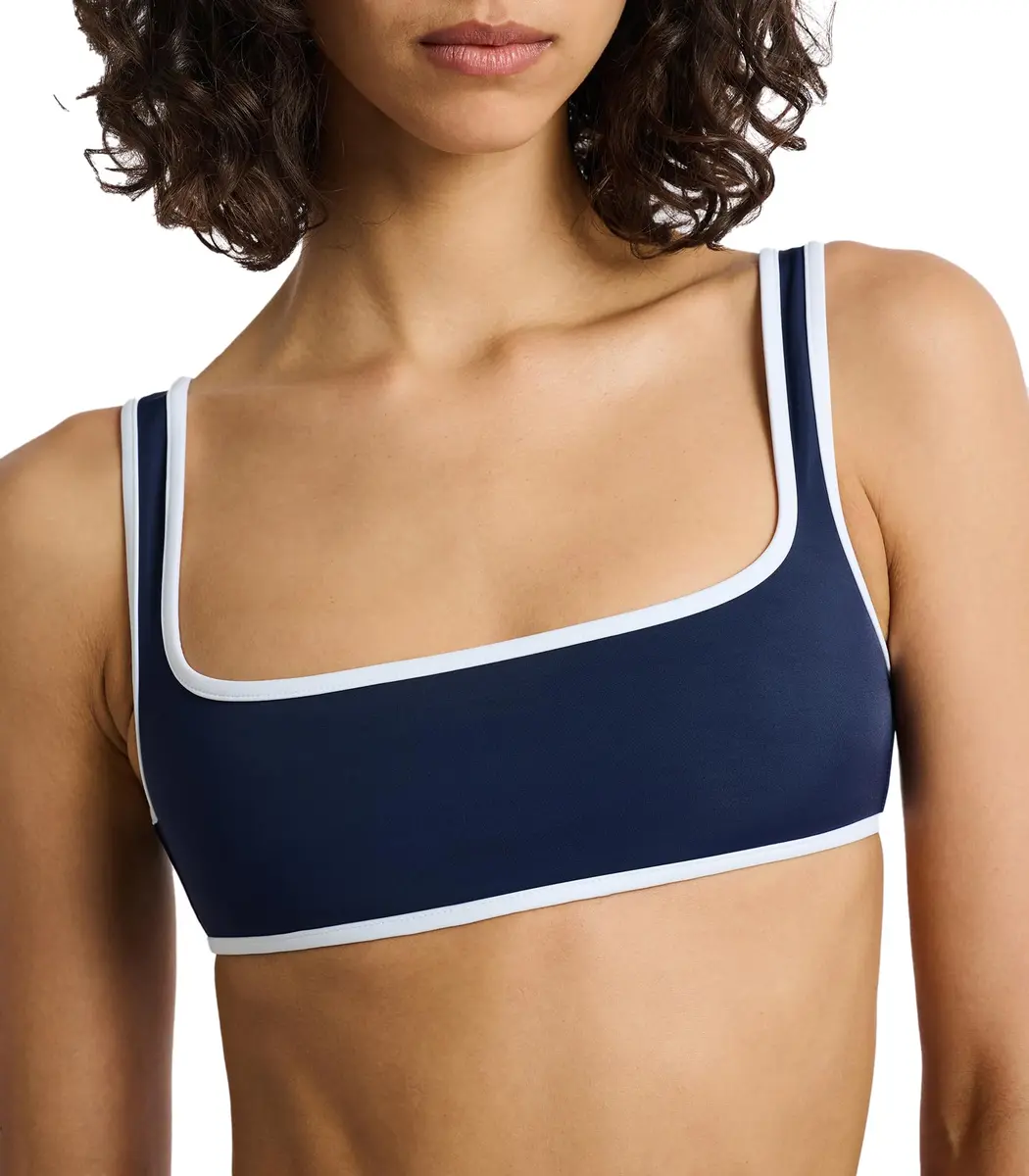 Onia Women's Standard Claire Bikini TOP, DEEP Navy/White | Adjustable straps & padding for perfect fit - view 4