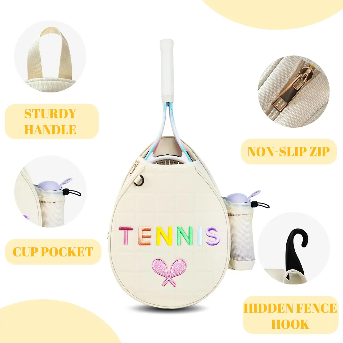 NZNDB Tennis Bags for Women Girl | Crossbody, Large Capacity, Waterproof, Adjustable Strap - view 5