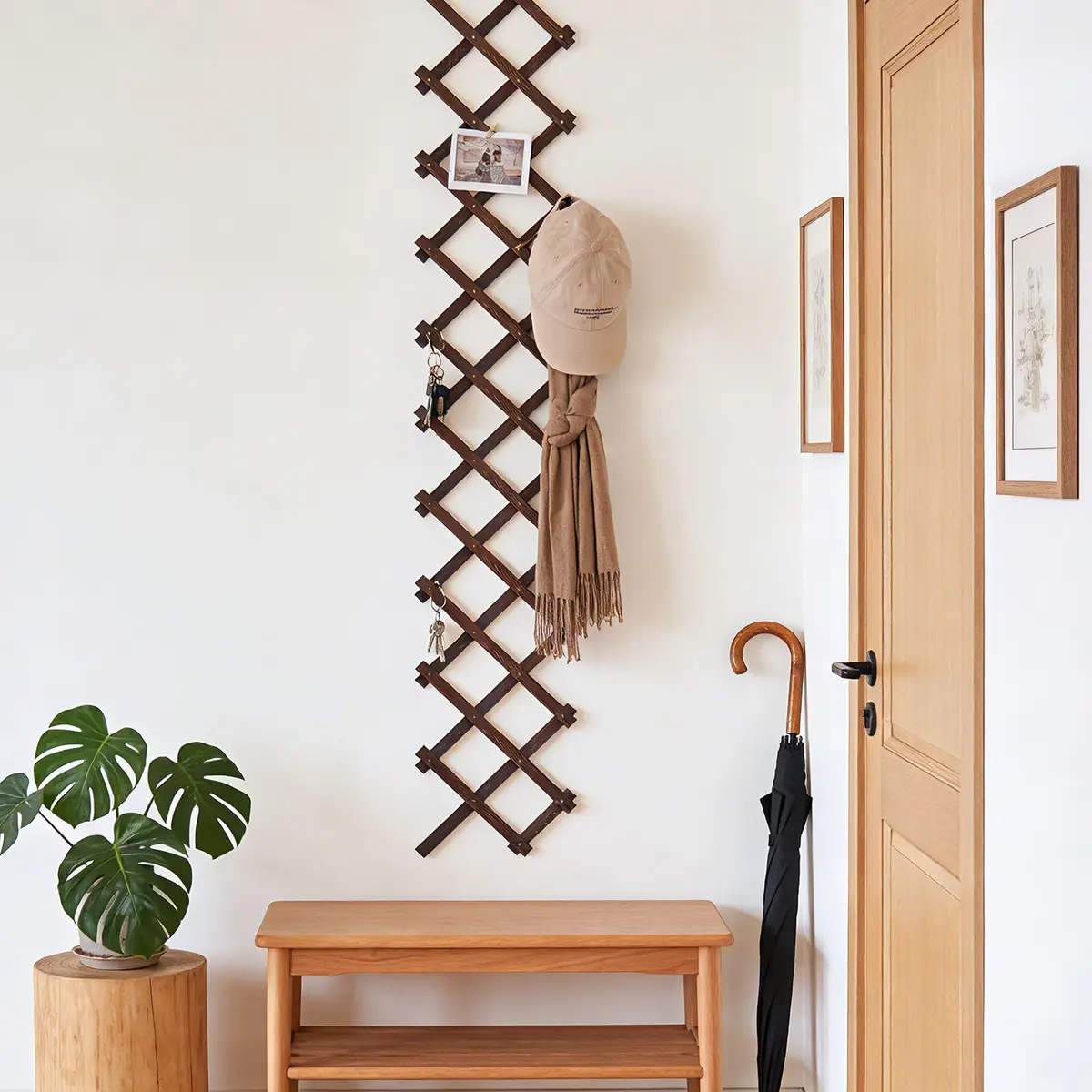 Tilinyan & one Expandable Garden Trellis 68" L x 13" W | Carbonized Pine Wood for Climbing Plants - view 8