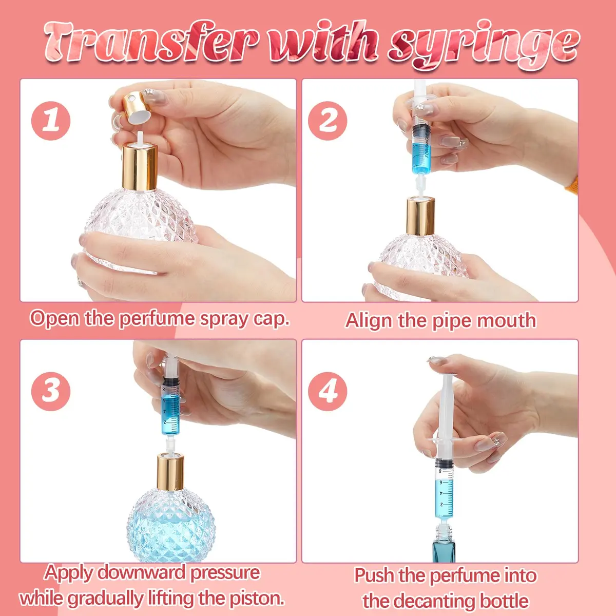 Geiserailie Clear 6 Pcs Perfume Syringe Extractor 10ml Decant Kit | Refill Tool Set for Fragrance - view 4