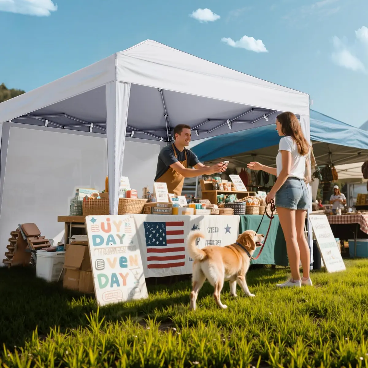 Driftalia 10x10 Pop Up Canopy Tent with Sidewalls | Wind-Resistant, Portable, Easy Setup - view 7
