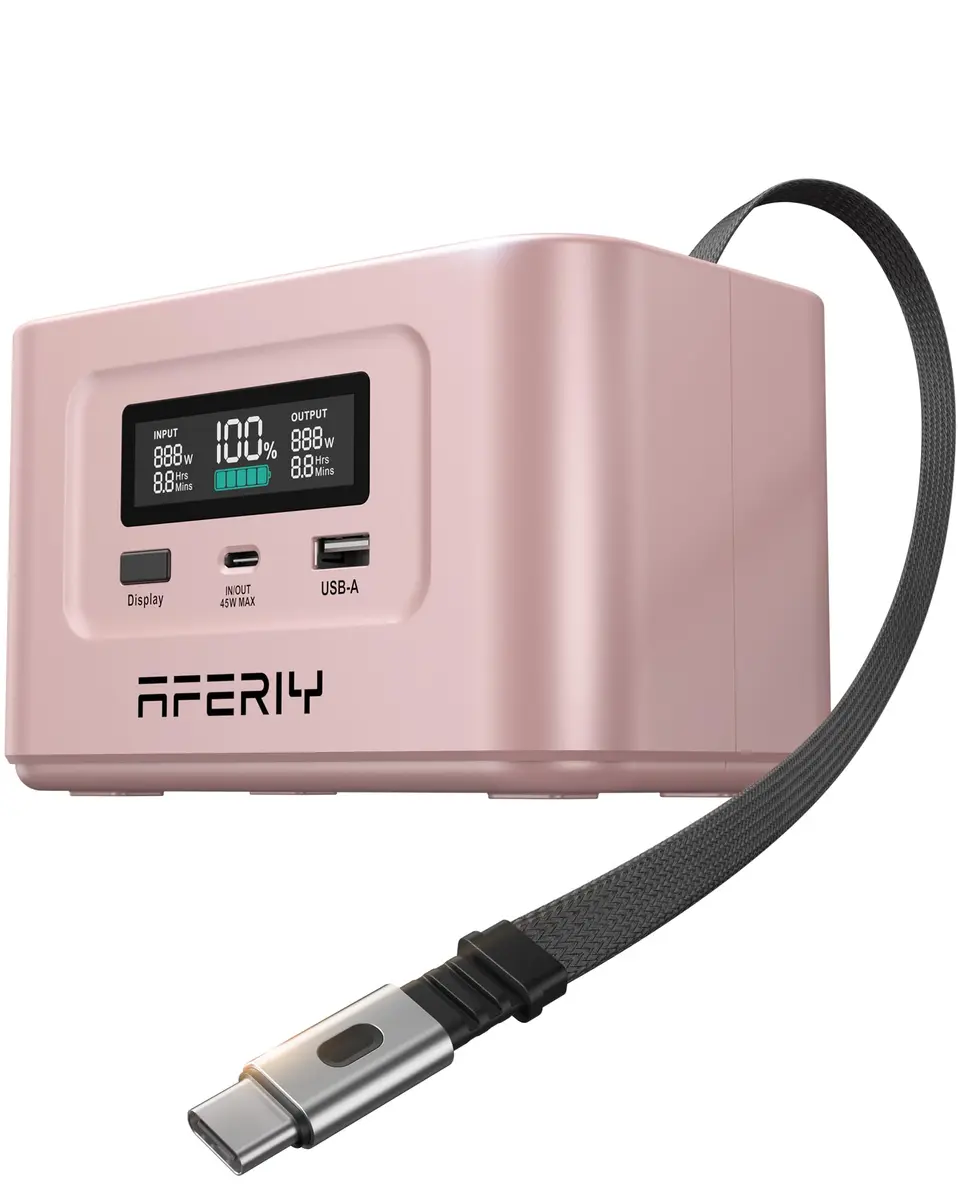 AFERIY Nano100 Portable Power Bank Station 145W | 31000mAh, 100W PD Charger, Travel-Ready, Solar Support - main product image