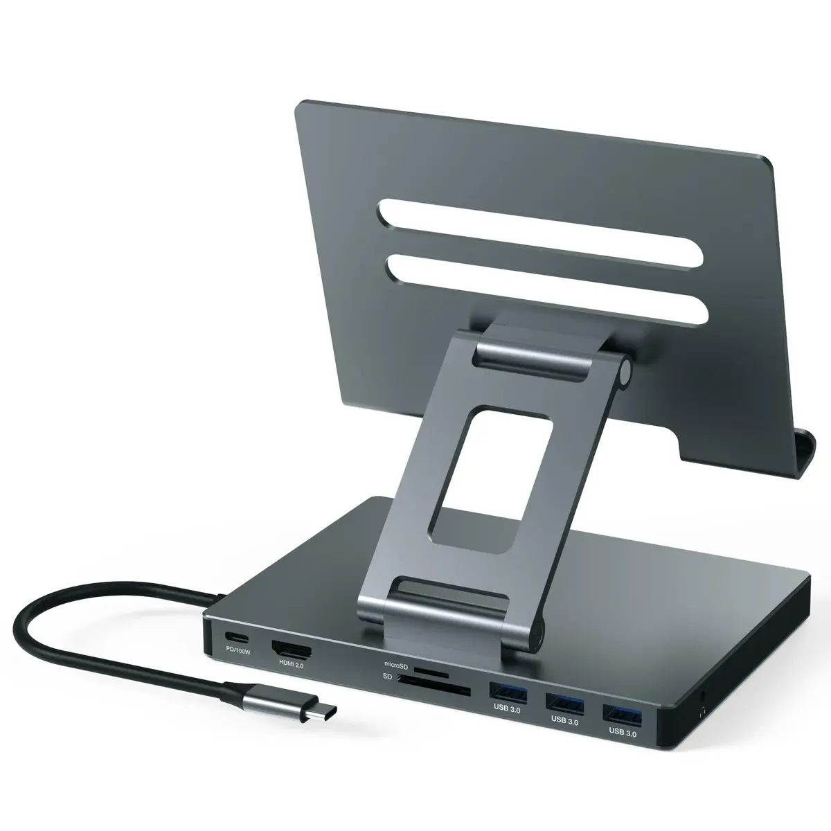 BKELHS 2026 iPad Pro USB C Hub Stand Adapter for iPad Pro M5 M3 M4 13 12.9 11 Inch | 4K HDMI, SD/TF, 3 USB 3.0, Audio - main product image