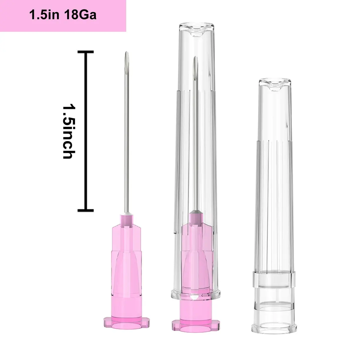 AHHKZT 18 Gauge 1.5 Inch Luer Lock Needles - 100 Pack | Industrial Dispensing Accessories - view 2