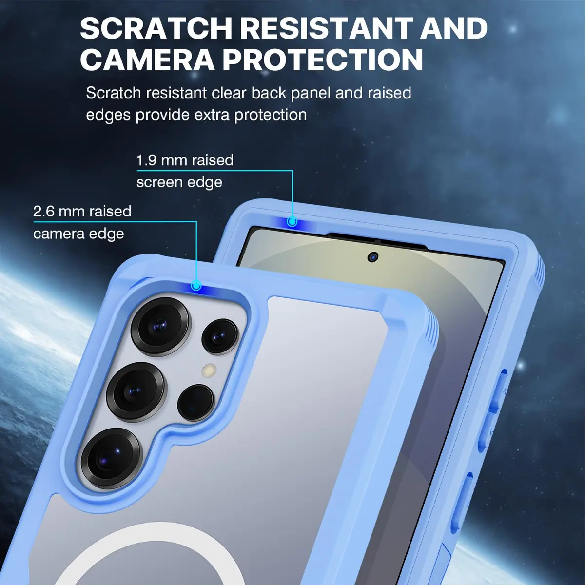 CENHUFO Magnetic Privacy Case for Samsung Galaxy S25 Ultra, Full Body with Built-in Privacy Screen Protector & Camera Cover, Shockproof Bumper - Light Blue - view 7