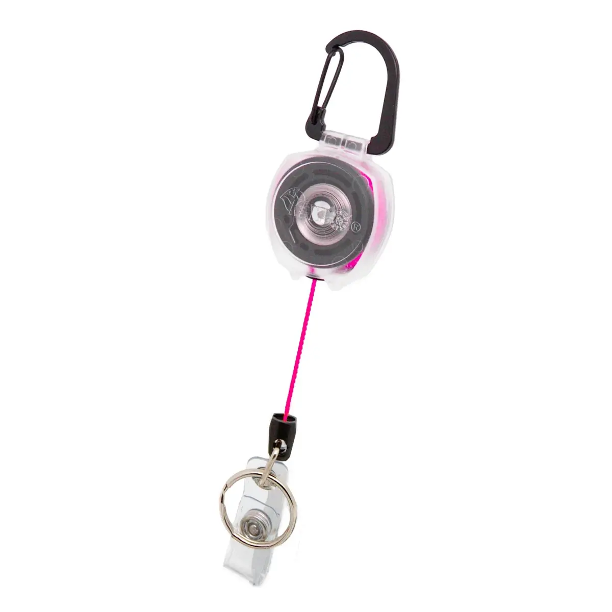 KEY-BAK Sidekick Carabiner Keychain | Holds 5 Keys & Badge, Pink, 1.375 inches - main product image