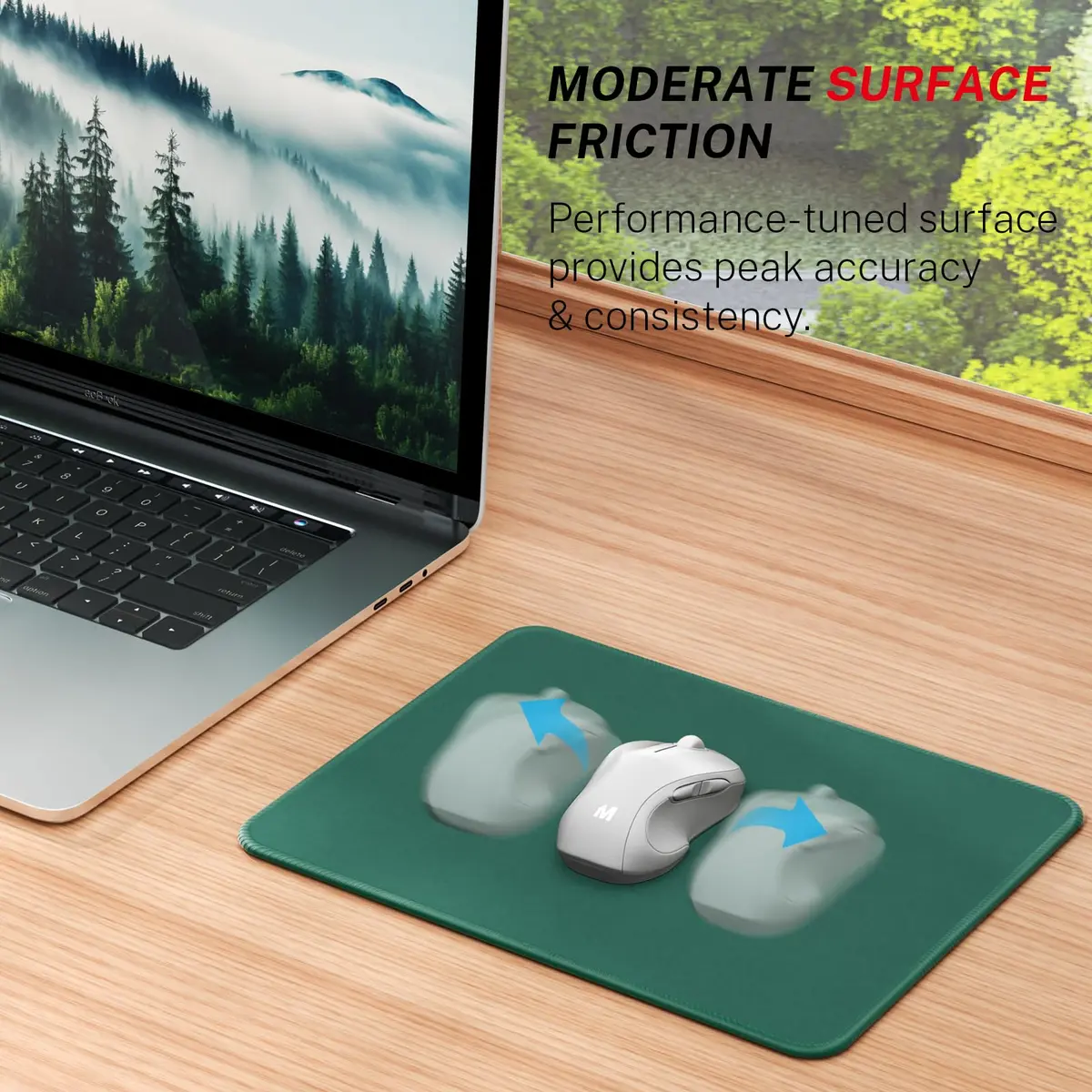 MROCO Essential Office & Gaming Mouse Pad 21.59 cm x 27.94 cm (8.5 x 11 Inch) Forest Green | Smooth Glide & Precise Control - view 2
