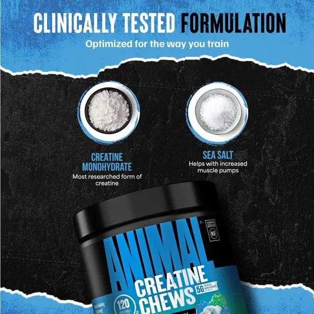 Animal Creatine Monohydrate Chews for Men & Women | 120 Count | 5g Creatine per Chew for Strength & Recovery - view 6