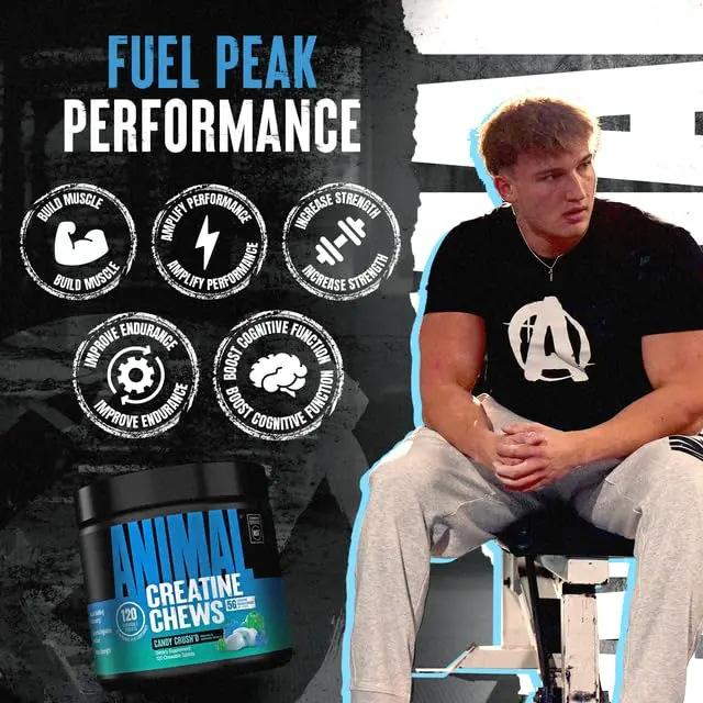 Animal Creatine Monohydrate Chews for Men & Women | 120 Count | 5g Creatine per Chew for Strength & Recovery - view 3