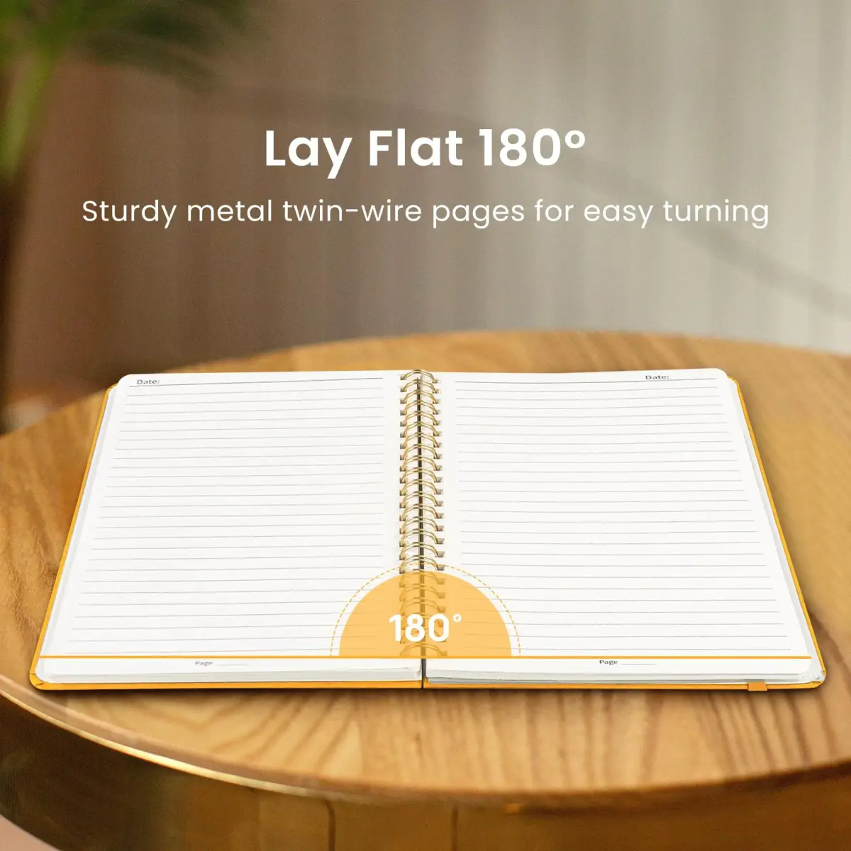 Taja Lined Spiral Journal Notebook A5 (14.5cm x 20cm) | College Ruled Hardcover for Work & Note Taking - view 4