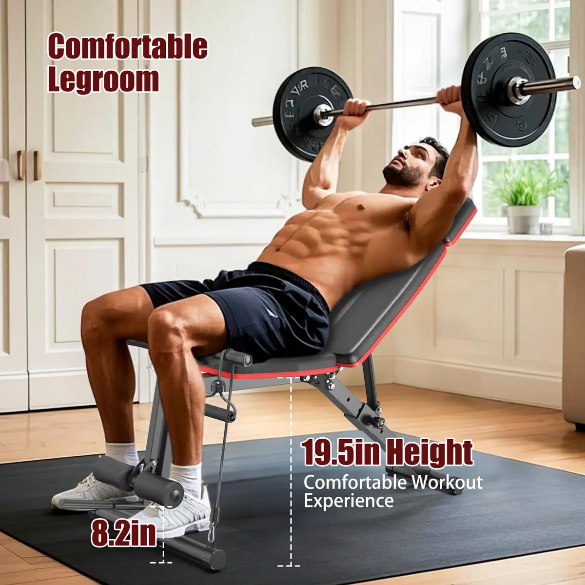 XDDIAS Adjustable Weight Bench with Leg Extension & Preacher Curl Pad | Foldable Home Gym Equipment Support up to 770 lbs - view 5
