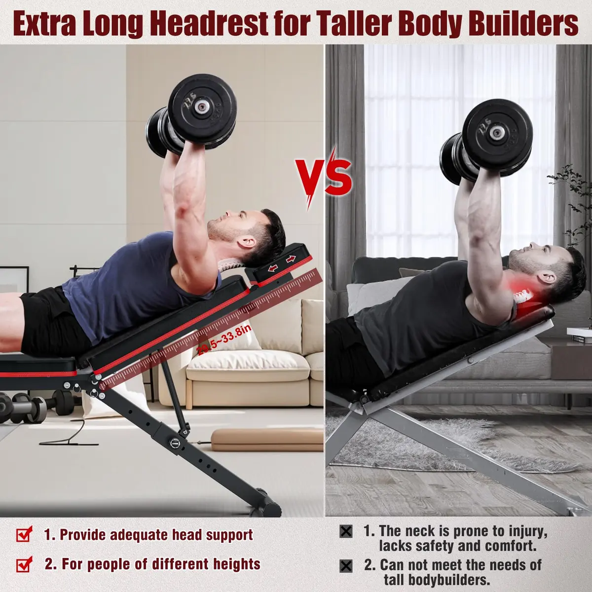 XDDIAS Adjustable Weight Bench with Leg Extension & Preacher Curl Pad | Foldable Home Gym Equipment Support up to 770 lbs - view 7