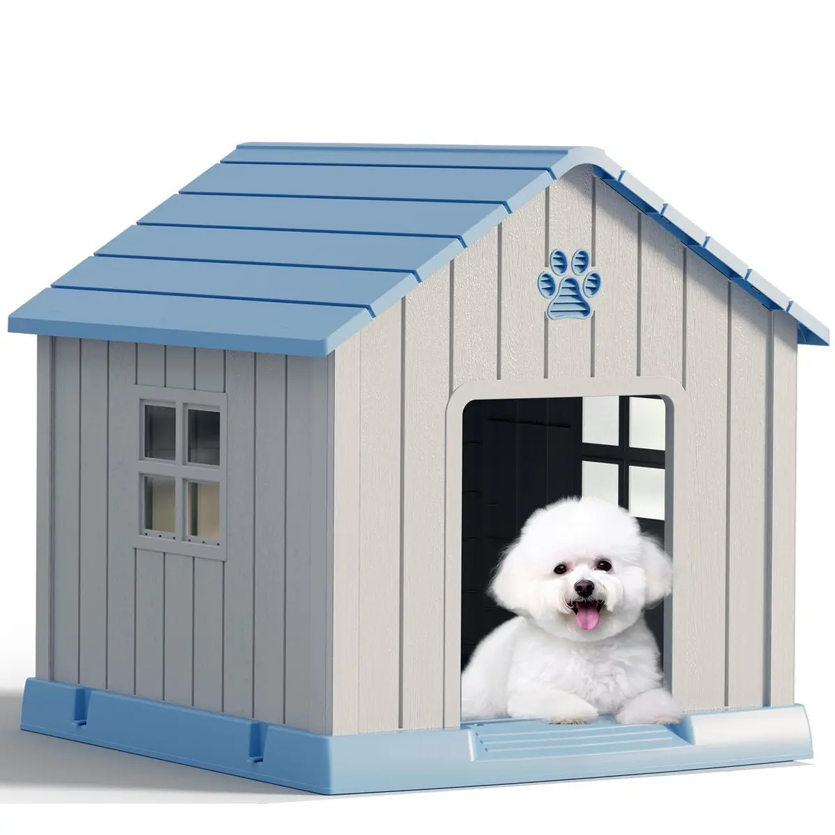 Fancyango Dog House Outdoor Indoor Waterproof Ventilated Easy to Clean Elevated Floor 31" L x 33.3" W x 33.5" H - main product image