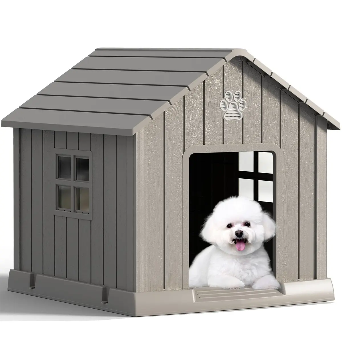 Fancyango Dog House Outdoor Indoor | Waterproof, Ventilated, Easy to Clean, Elevated Floor for Small-Medium Dogs - main product image