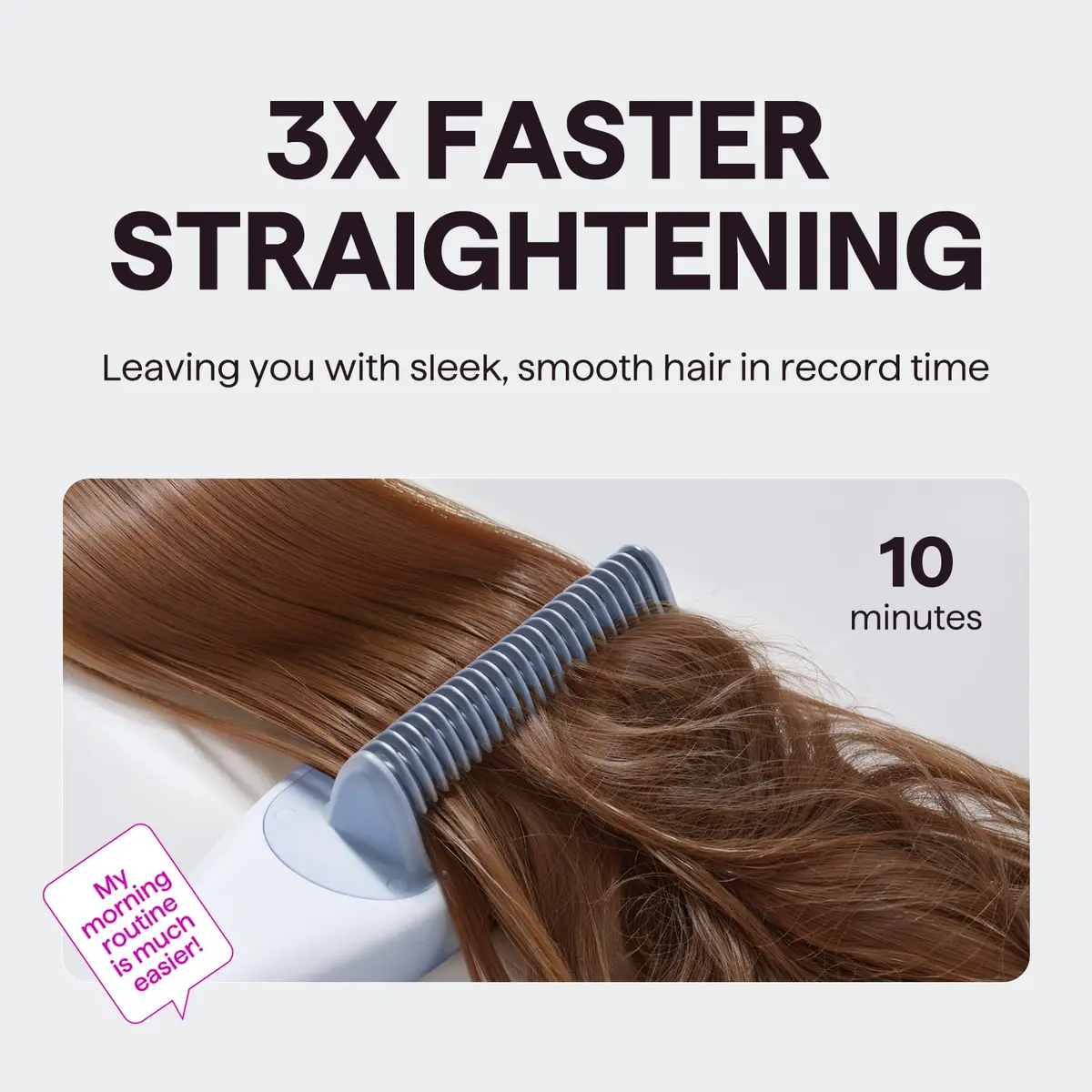 Wavytalk Steam Hair Straightener Brush with Hydro-Infusion Steam Technology, 2.0m Cord, Blue | 410°F Max Heat, 10-15 Min Styling - view 5