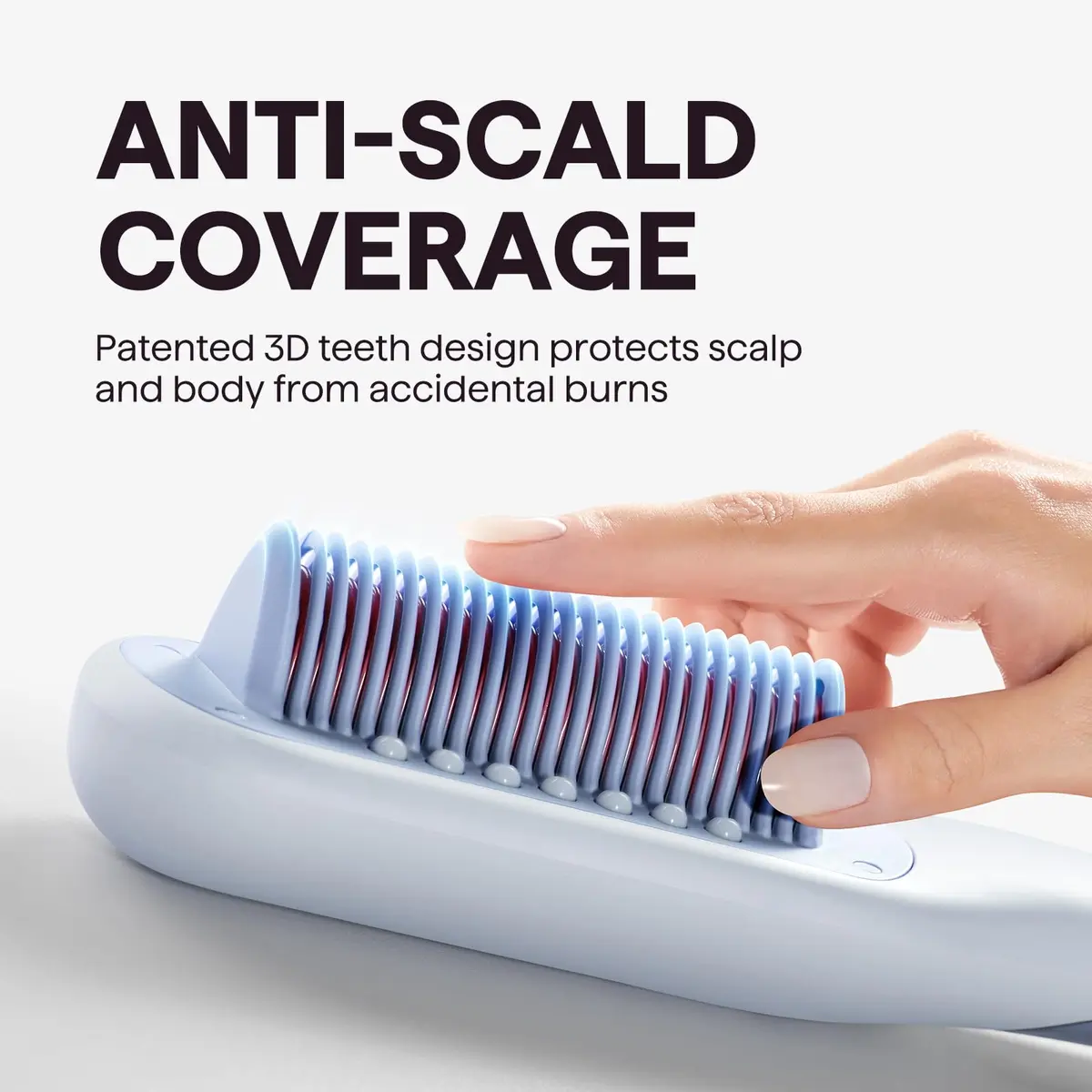 Wavytalk Steam Hair Straightener Brush with Hydro-Infusion Steam Technology, 2.0m Cord, Blue | 410°F Max Heat, 10-15 Min Styling - view 7