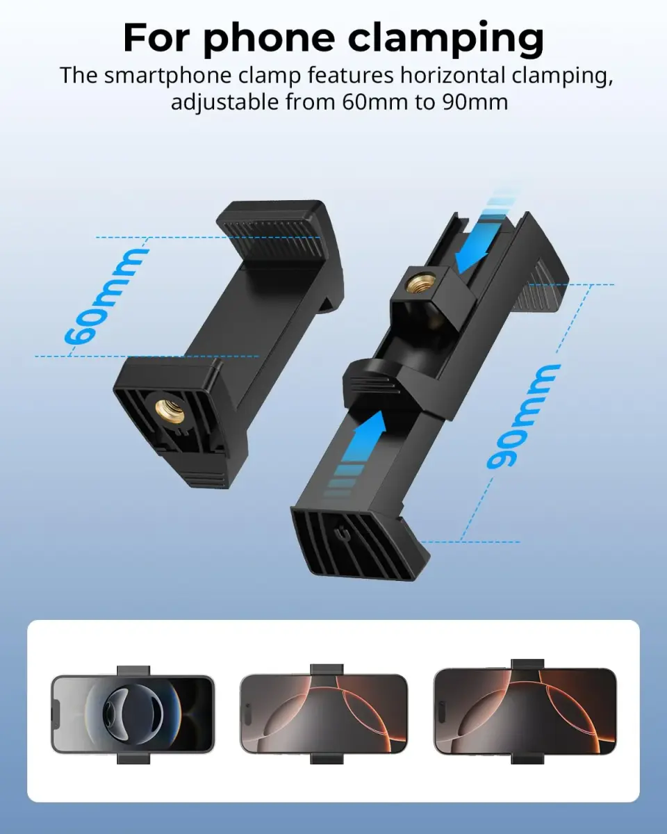 SmallRig 9.8" Articulating Magic Arm with Super Clamp & Phone Holder | 220mm (8.6") Black - view 5