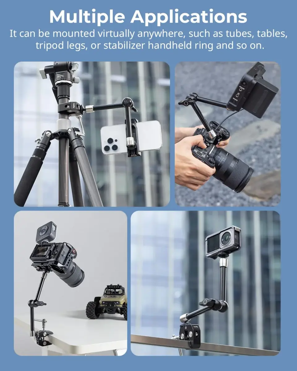 SmallRig 9.8" Articulating Magic Arm with Super Clamp & Phone Holder | 220mm (8.6") Black - view 6