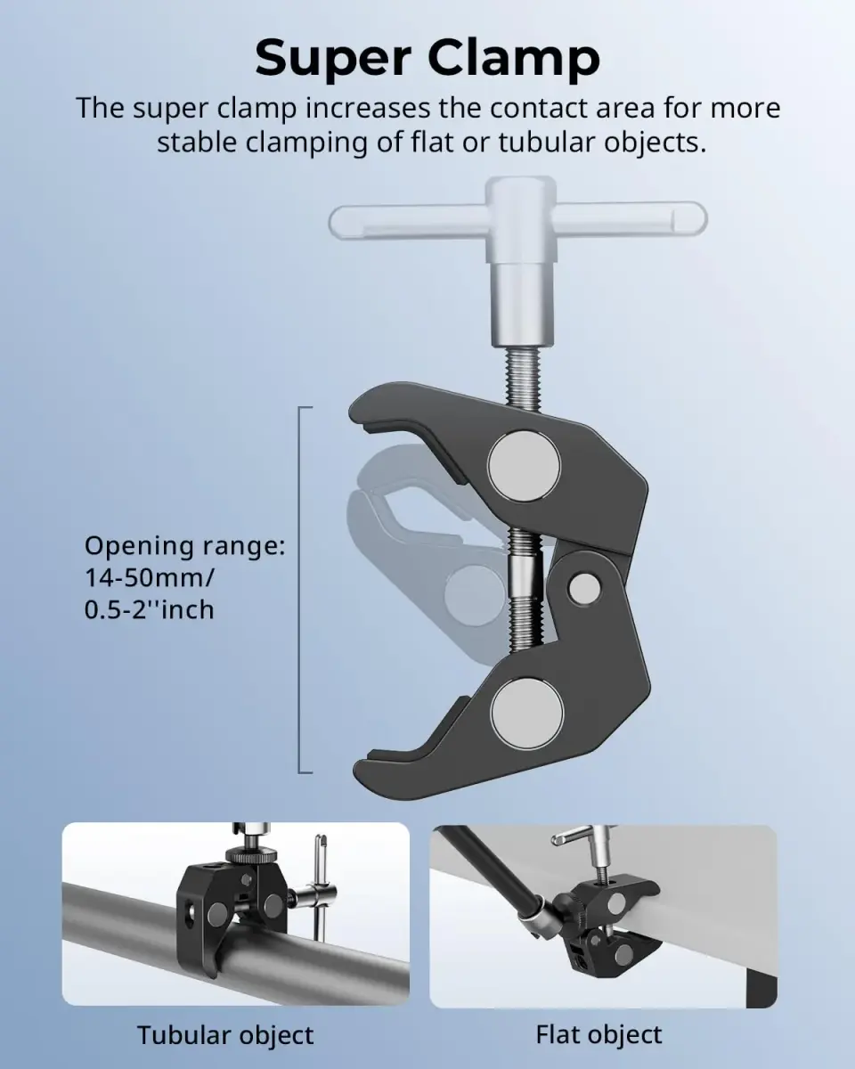 SmallRig 9.8" Articulating Magic Arm with Super Clamp & Phone Holder | 220mm (8.6") Black - view 3