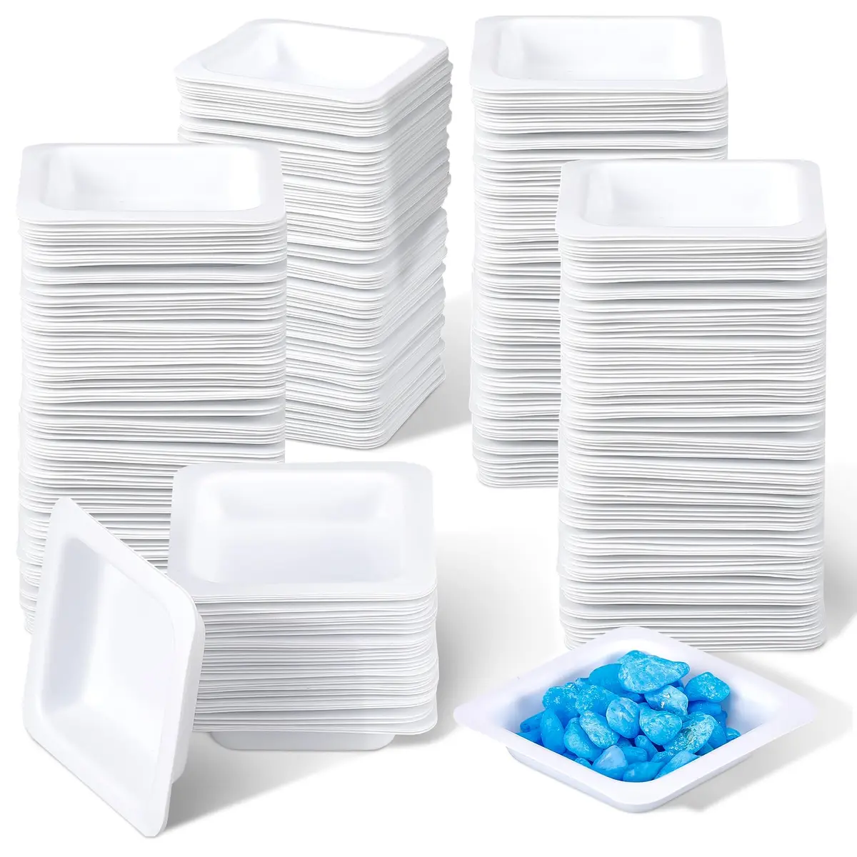 Saysurey Plastic Weigh Boats 7 ml (200 Pcs) | Disposable Lab Trays for Accurate Weighing - main product image