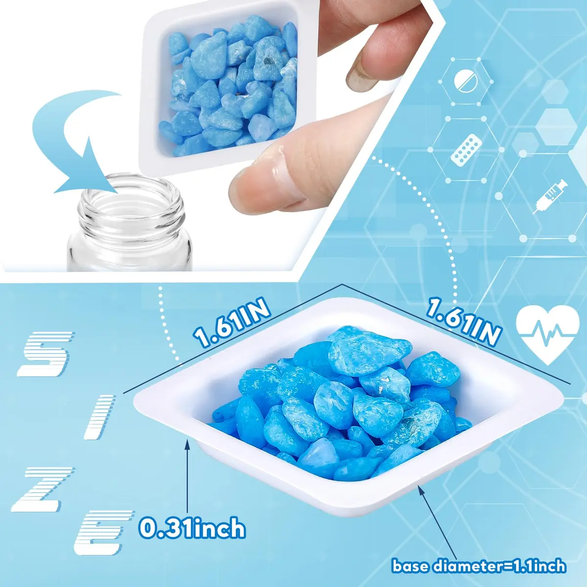 Saysurey Plastic Weigh Boats 7 ml (200 Pcs) | Disposable Lab Trays for Accurate Weighing - view 3