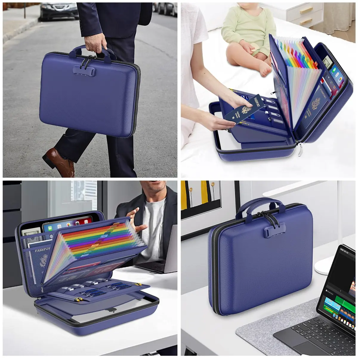 DocSafe Fireproof Document Box with Lock & 13-Pocket Accordion File Folder, 39.4cm x 29.2cm x 7.6cm (15.5" x 11.5" x 3") | UL94-V0/5VA Flame Retardant - view 5