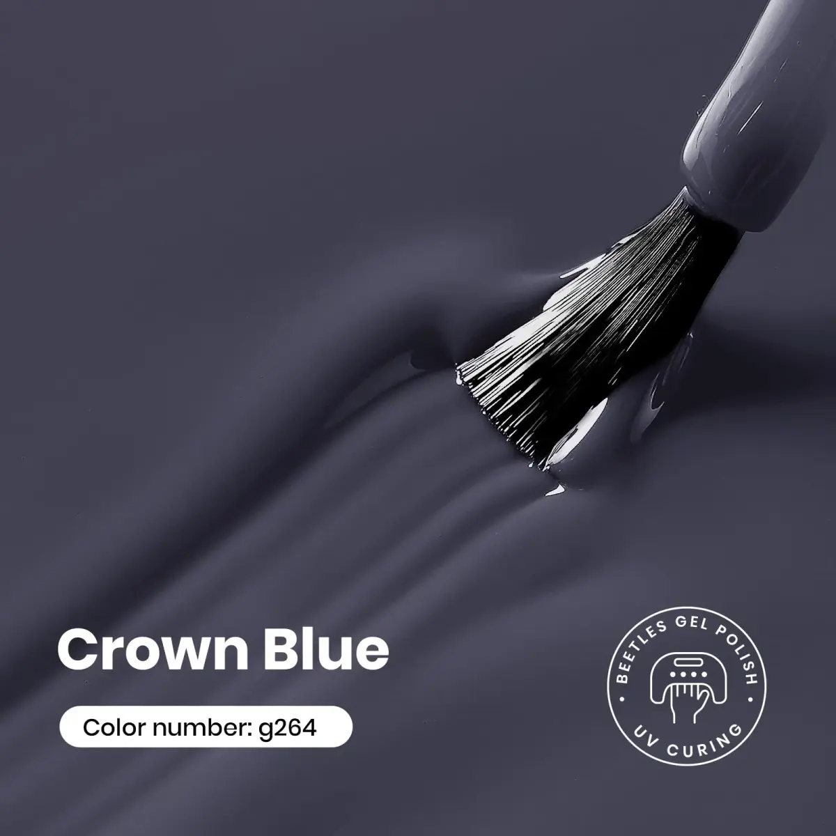 Beetles Gel Polish Crown Blue 15ml | Dark Grey Gel Nail Polish for India - view 2