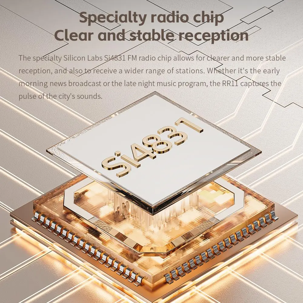 FiiO RR11 Portable HiFi FM Stereo Radio Receiver Titanium Gold | Analog PVR Tuning - view 7