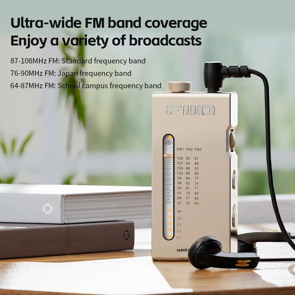 FiiO RR11 Portable HiFi FM Stereo Radio Receiver Titanium Gold | Analog PVR Tuning - view 9
