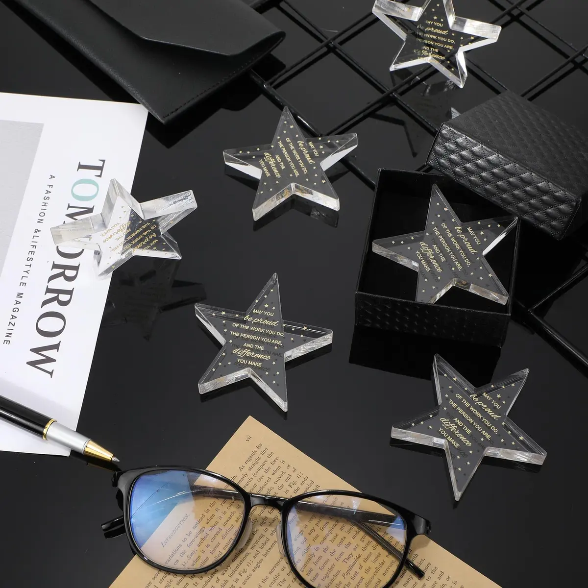 Huquary Acrylic Appreciation Trophies 50 Pcs (12.7cm / 1.02kg) | Motivational Pentagram Awards for Colleagues - view 8