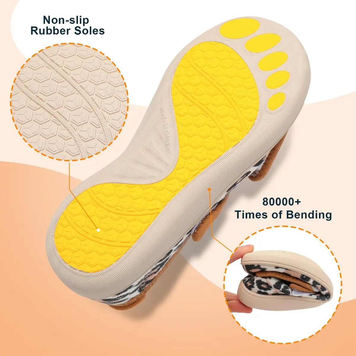 JOINFREE Women's Wide Diabetic Slippers with Adjustable Strap & Leopard Print | Size 7 Wide (26.7cm / 10.5in) - view 6
