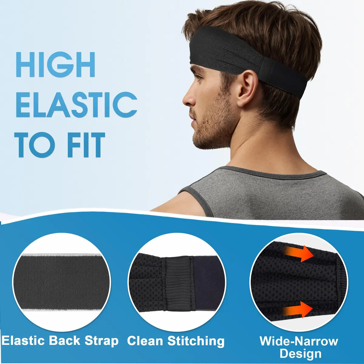 Sukeen Cooling Headbands for Men 4 Pack, Sweat Bands Headbands for Running | Instant Cooling Fabric - view 8