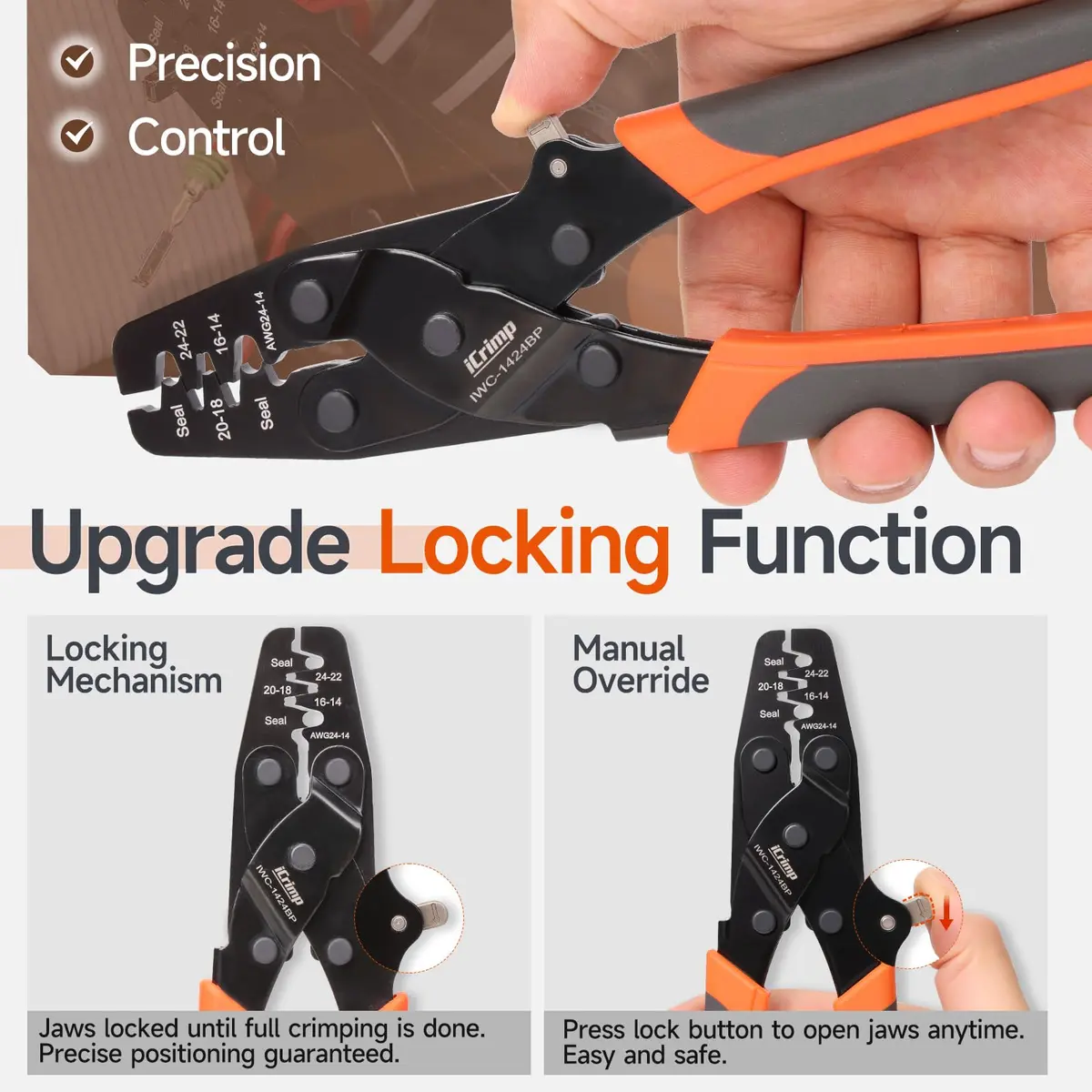 IWISS iCrimp IWC-1424BP Weather Pack Sealed Connector Crimper AWG24-14 | Locking, Versatile, Durable - view 5